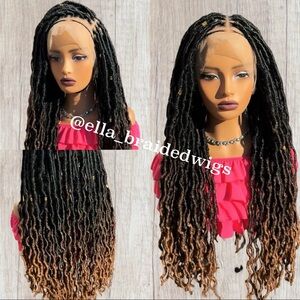 Black and Brown Dreadlock Wig Soft Locs Braided Wigs